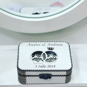 Cutie Verighete Dreptunghiulară Personalizată